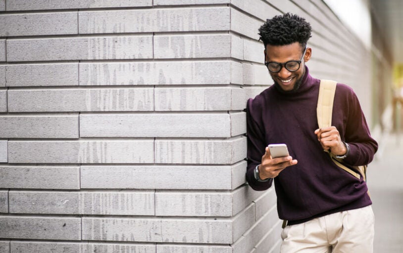 Person holding phone