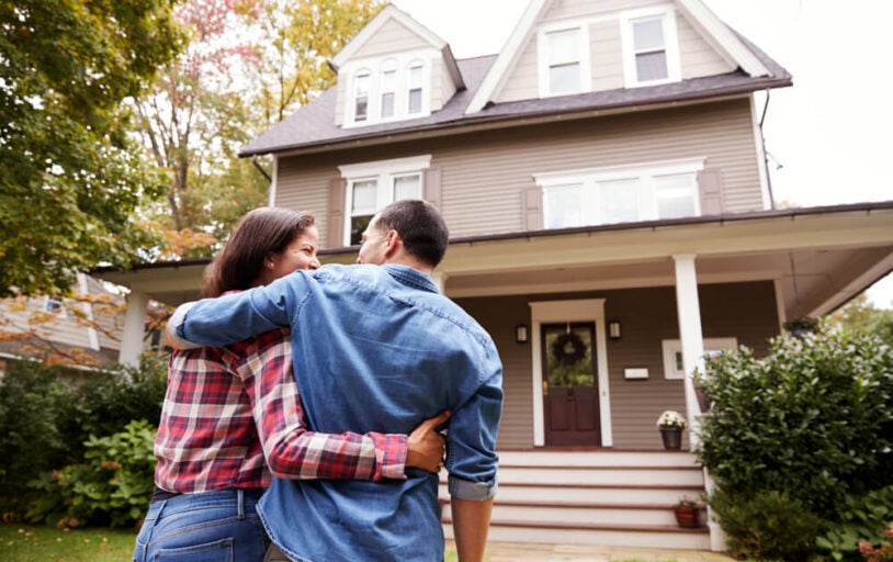 Couple Walking Towards Home