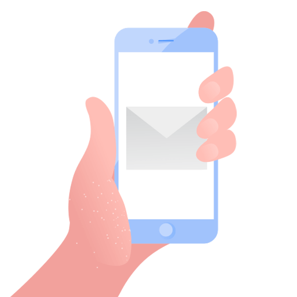 illustration of phone with email