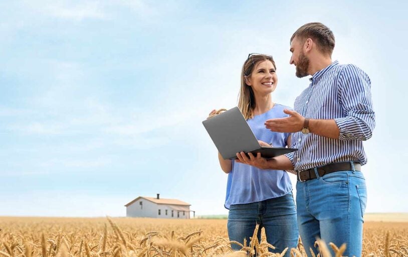 Couple on rural land