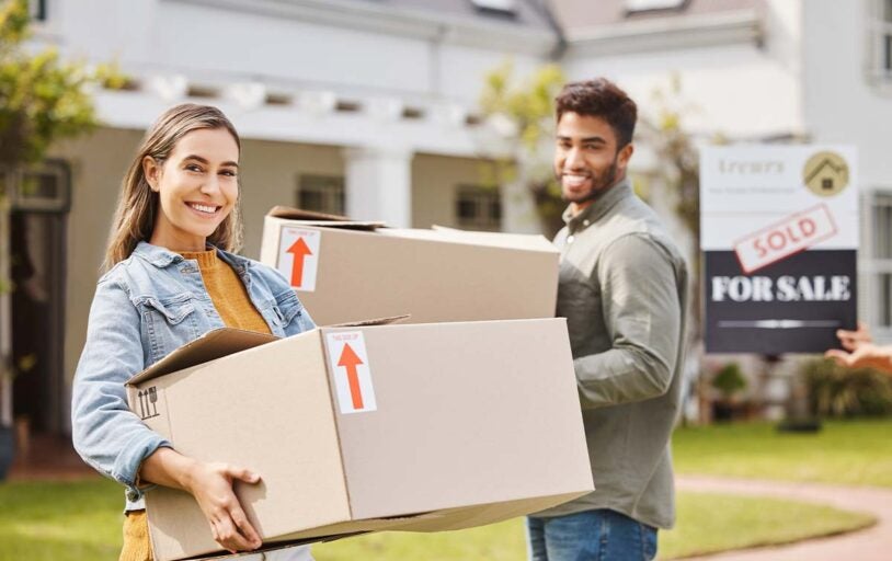 Couple moving into new house