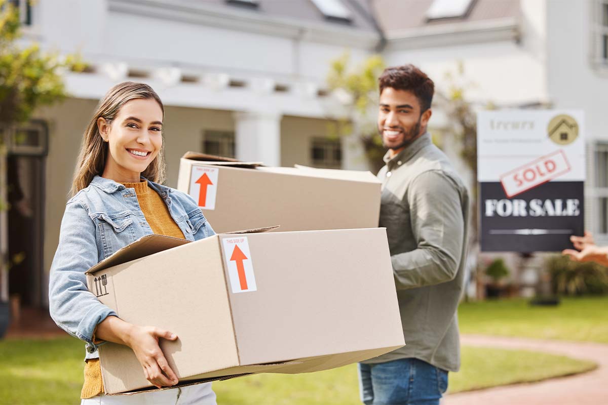 Couple moving into new house